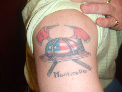 A firefighter's tattoo